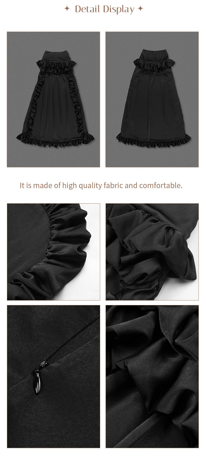 High-Waist High-Low Ruffle Skirt