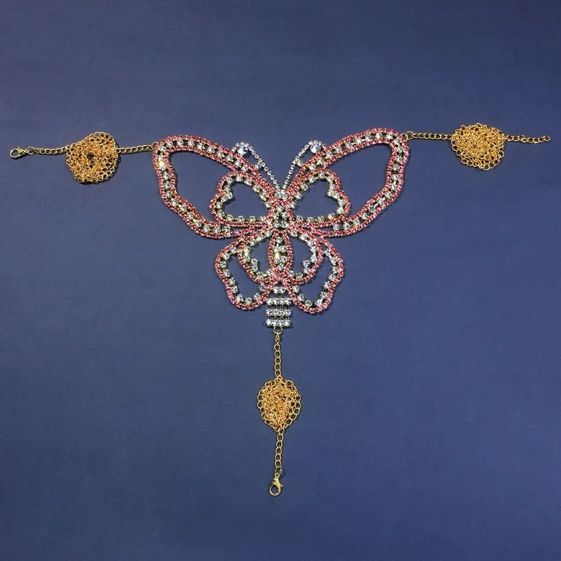 Butterfly Rhinestone Bra & Brief Body Jewelry