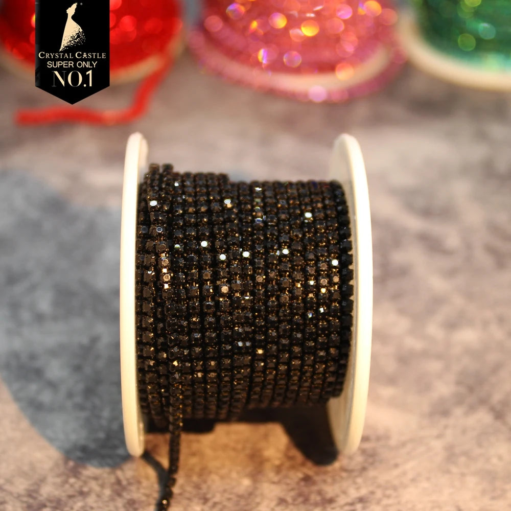 The Stardust Spectrum Stream – Premium Color-Matched Glass Crystal Rhinestone Cup Chain Trim