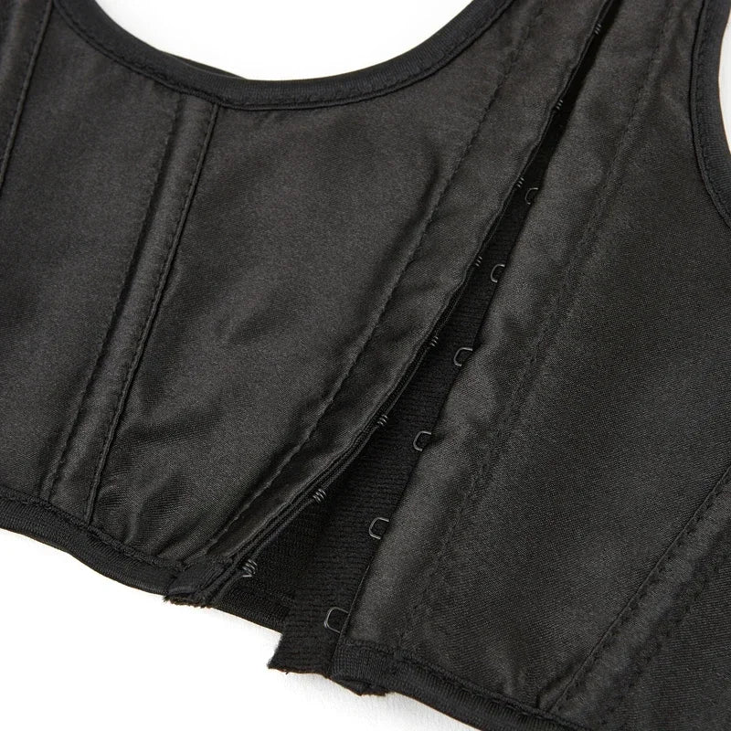 Gothic Underbust Corset Top Strapped Curve Shaper Punk Slimming Waist Belt