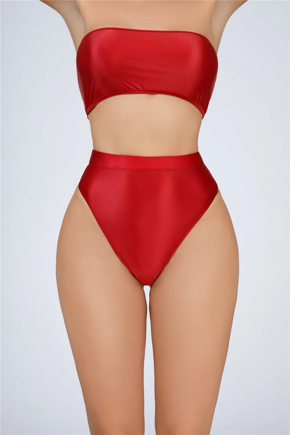 Sexy Women Shiny High Waist G-string Sheer Yoga Shaper Sexy Brief Candy Color Elastic T-Back Oil Glossy Thong UnderWear Dance