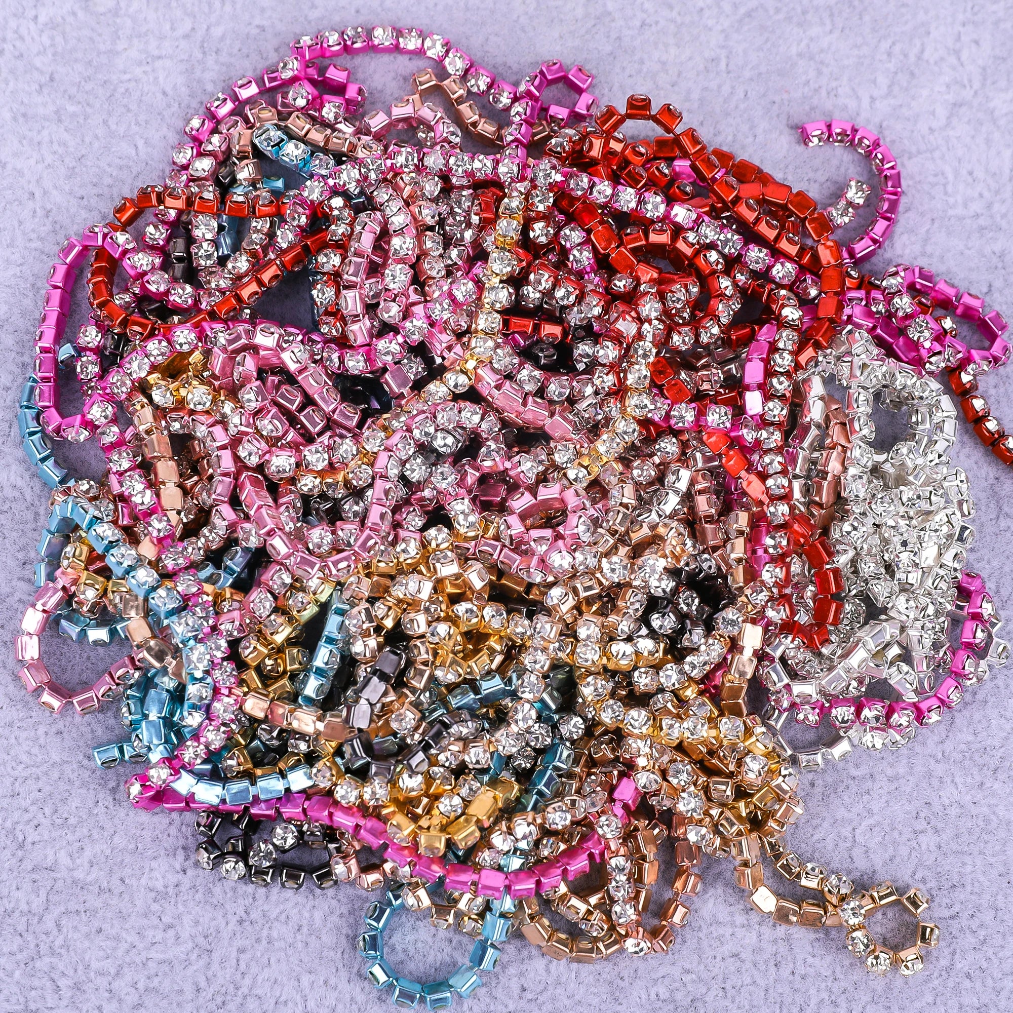The Stardust Sparkle Cascade – Premium AAAA Glass Crystal Dense Rhinestone Cup Chain Trim
