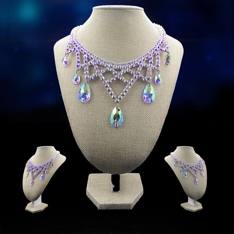 Short Rhinestone Belly Dance Necklace