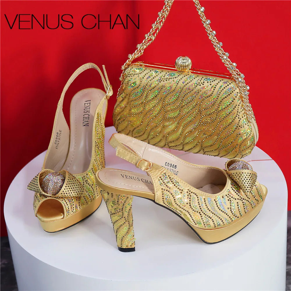 New Fashionable Ladies Shoes Matching Bag Set