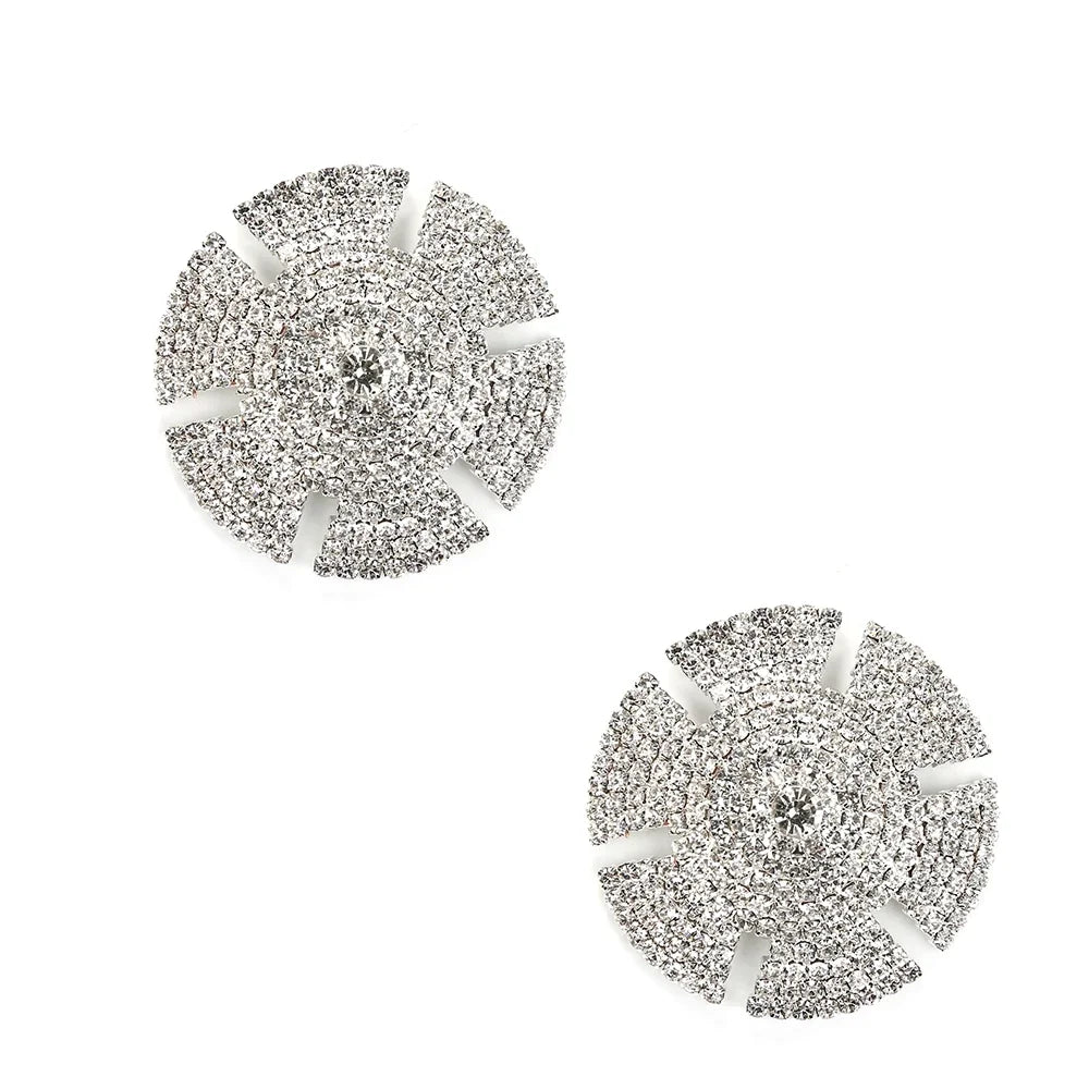 Sparkly Rhinestone Geometric Reusable Nipple Pasties Self-Adhesive Breast Covers