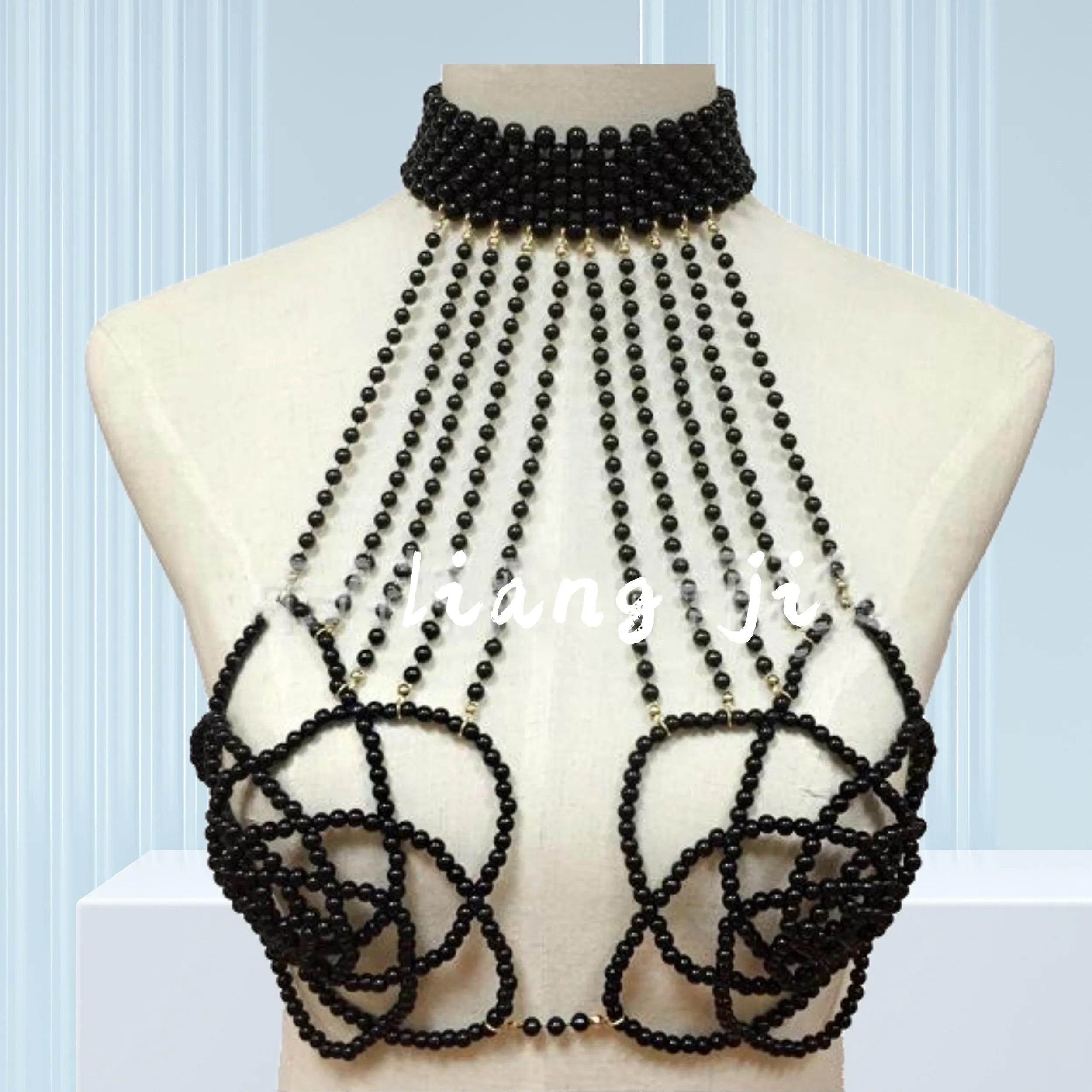 Handmade Pearl Shoulder Harness & Waist Bikini Body Chain Jewelry