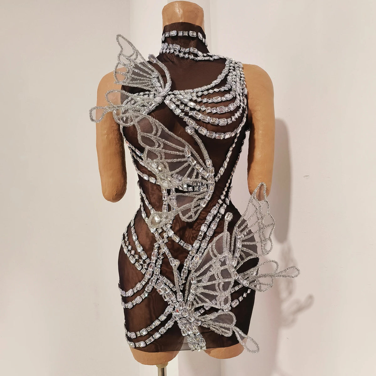 High-End Festival Fairy Butterfly Jumpsuit Wing Water Diamond Birthday Party Nightclub Dance Costume Stage