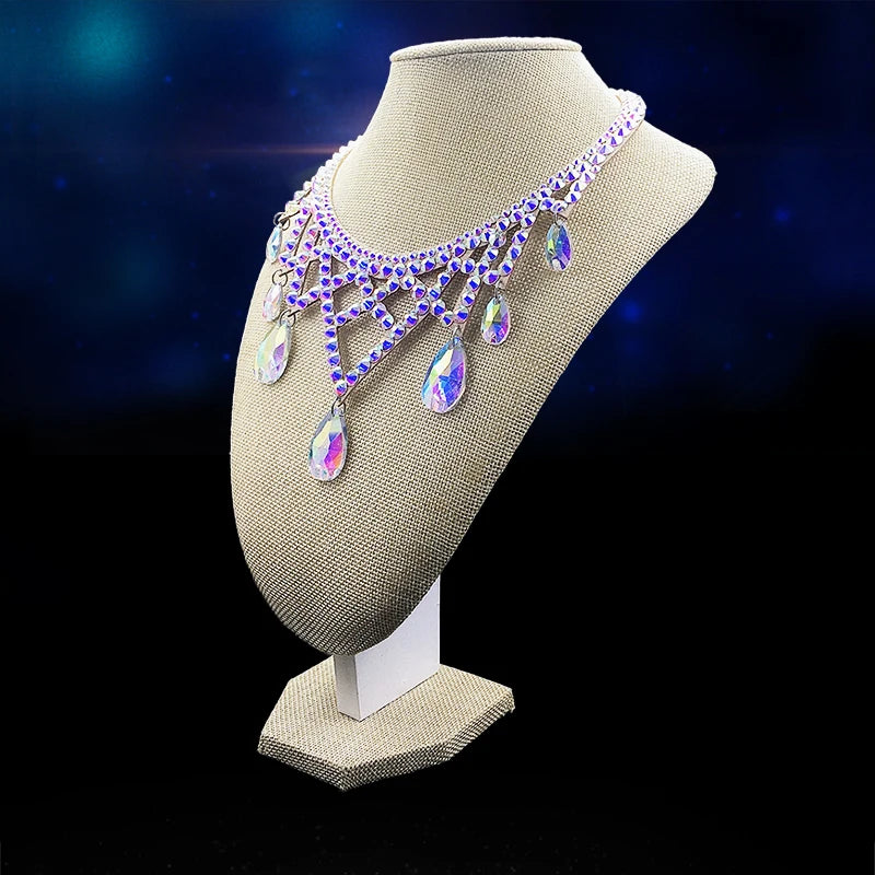 Short Rhinestone Belly Dance Necklace