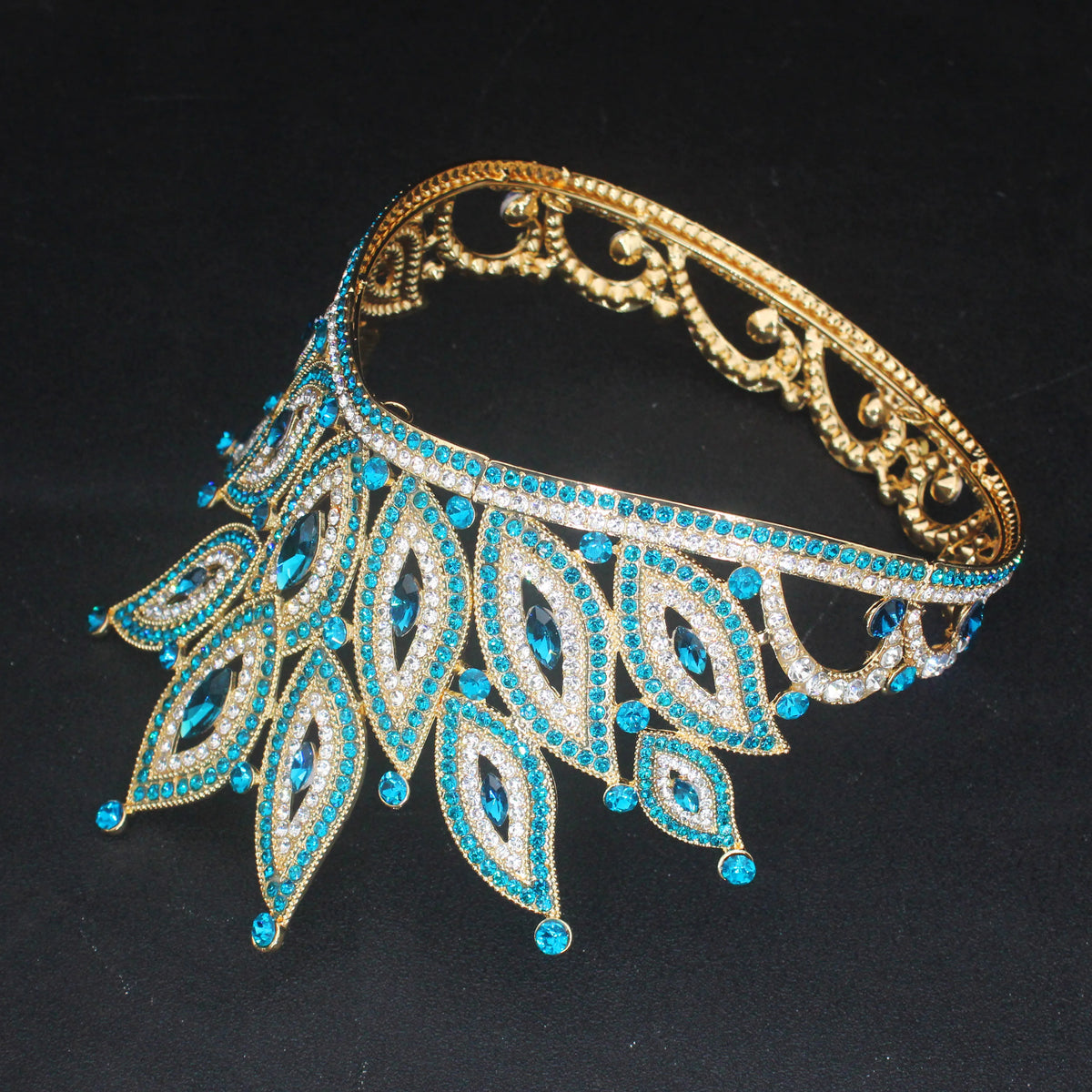 Crystal Bridal Tiara Crown – Vintage Queen Rhinestone Wedding Diadem in Gold or Silver