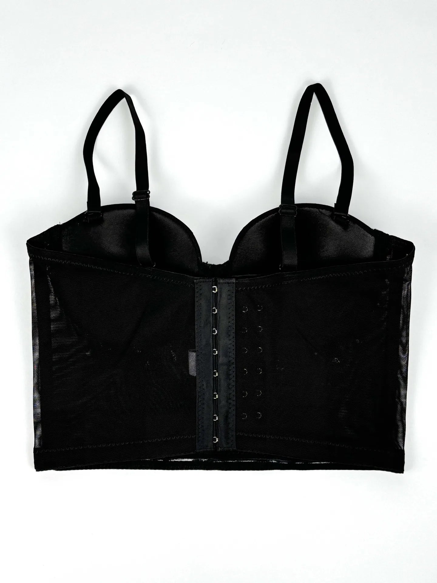 Mesh Bustier Corset Crop Top Diamond Embroidery Tassel Evening Party Bralette