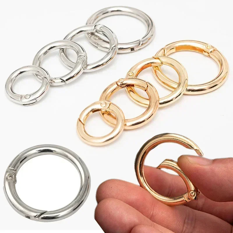 Metal Spring O-Ring Snap Clasp Clips for Bags, Keychains & DIY Crafts