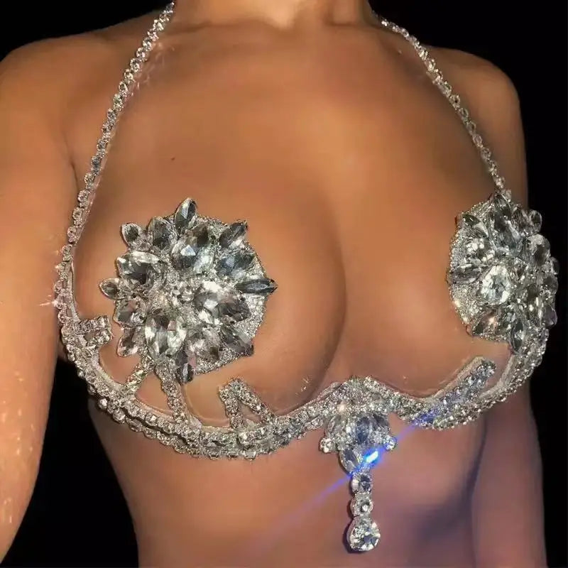 Crystal Costume Bra Body Chain