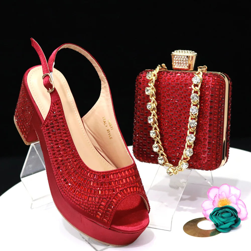 Women Shoes and Bag Set