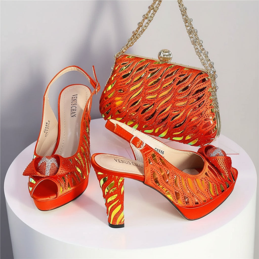 Zebra Stripe Shoes & Matching Bag Set