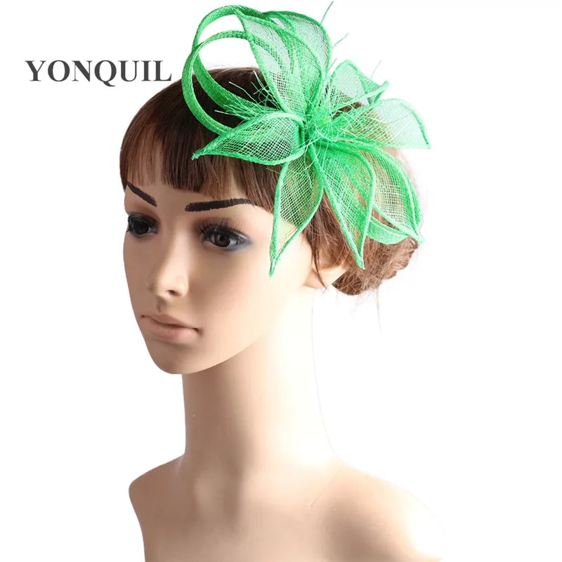 16cm Sinamay Floral Bow Fascinator Hair Clip Kentucky Derby Cocktail Tea Party Hat