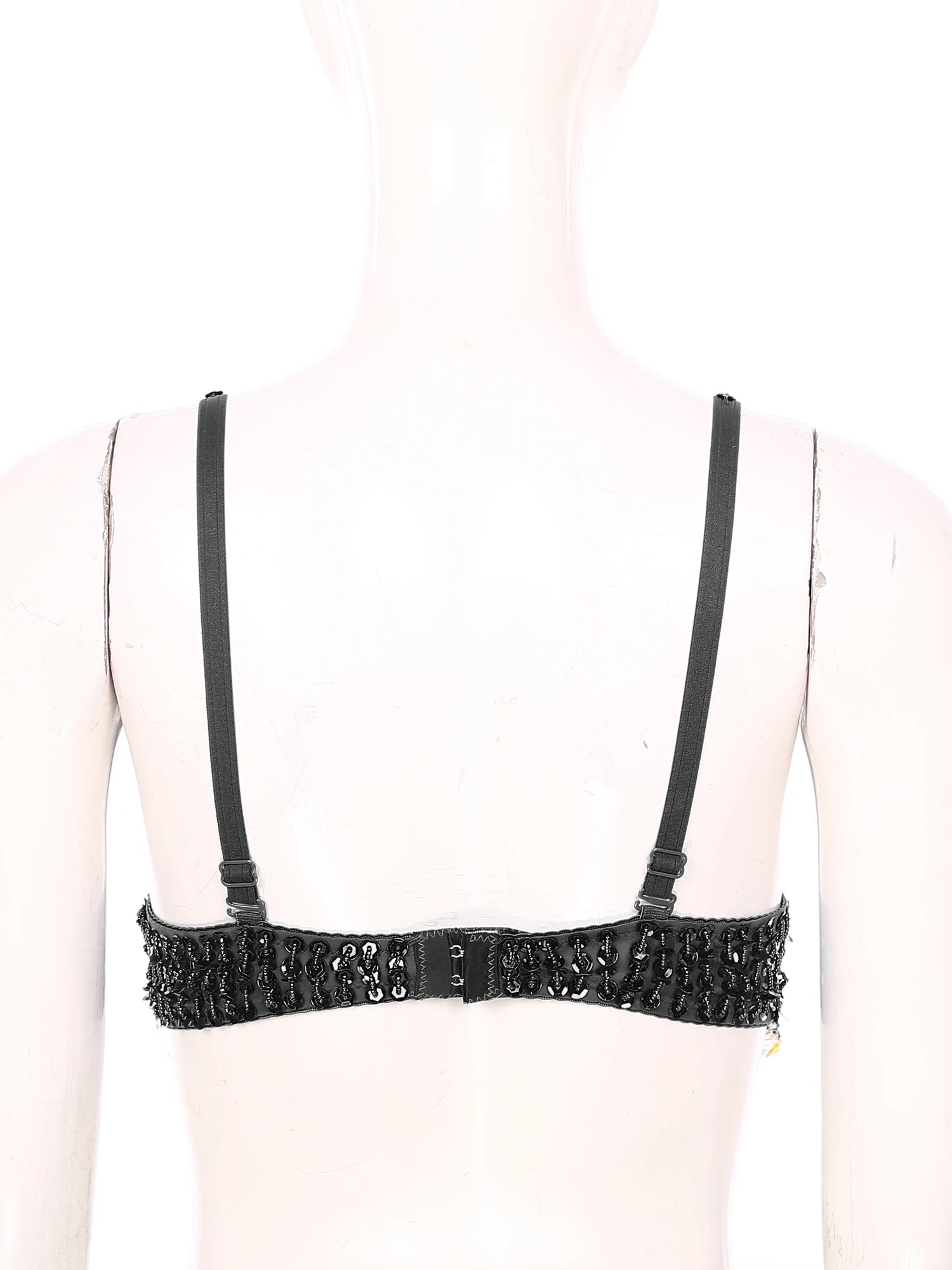 Sparkly Floral Beaded Sequin Belly Dance Bra & Tassel Performance Top