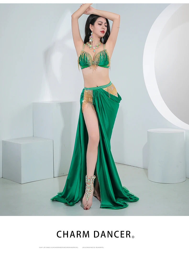 The Stardust Oasis 4-Piece Ensemble – Luxury Belly Dance Performance Suit