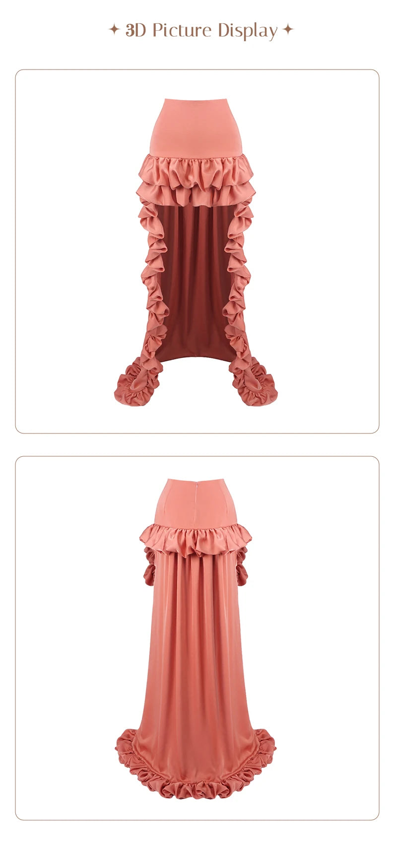 High-Waist High-Low Ruffle Skirt