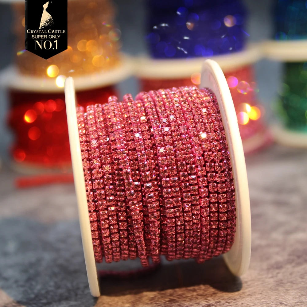 The Stardust Spectrum Stream – Premium Color-Matched Glass Crystal Rhinestone Cup Chain Trim