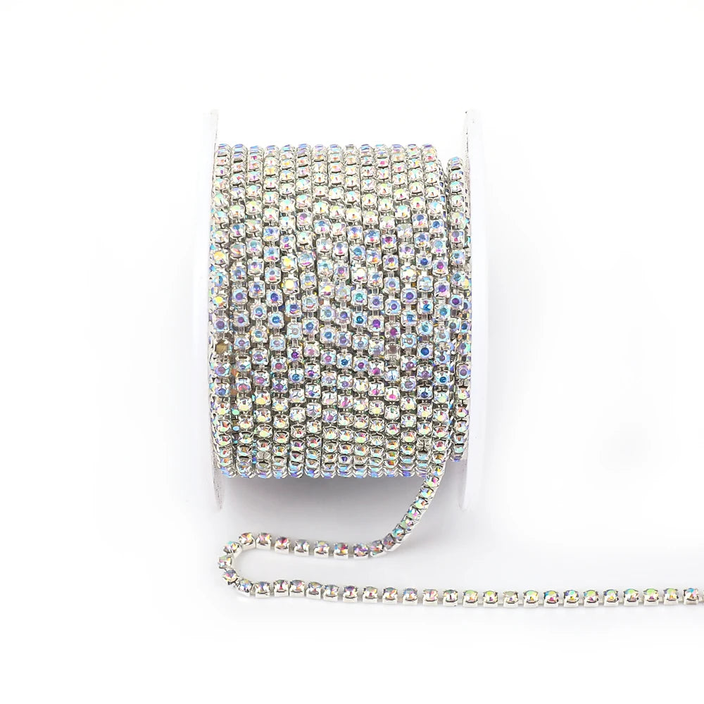 The Stardust Prism Stream – Premium Glass Crystal Close Rhinestone Cup Chain Trim