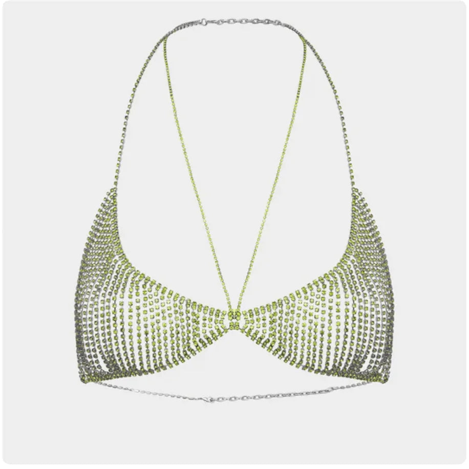 Rhinestone Tassel Bra & Skirt Chain Jewelry