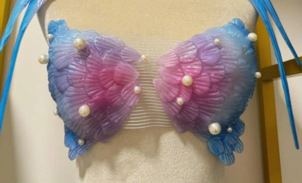 Realistic Silicone Mermaid Seashell Bra Strapless Underwater Photoshoot Costume Top