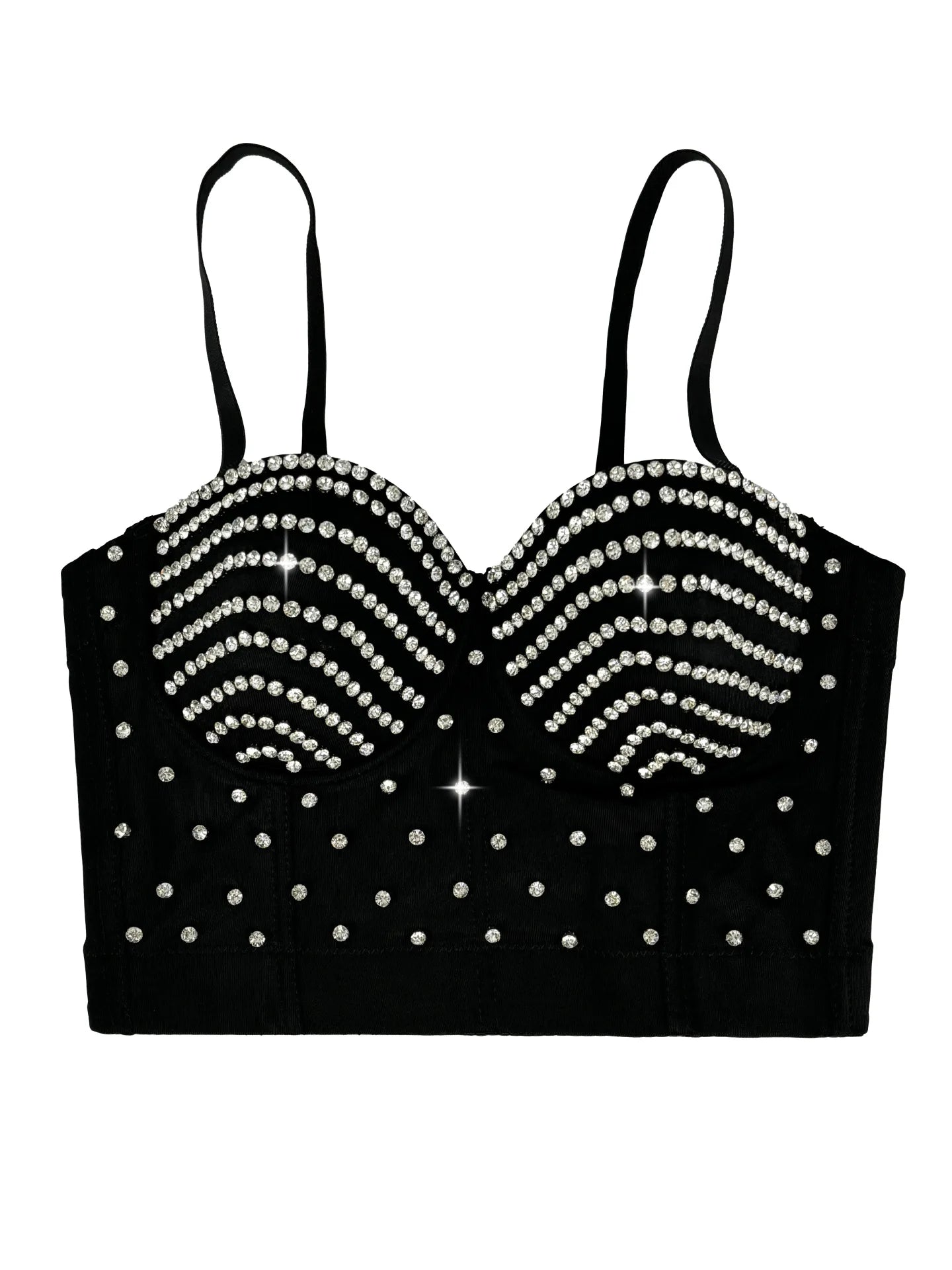 The Stardust Prism Siren – Embroidered Diamond Bustier Corset Crop Top