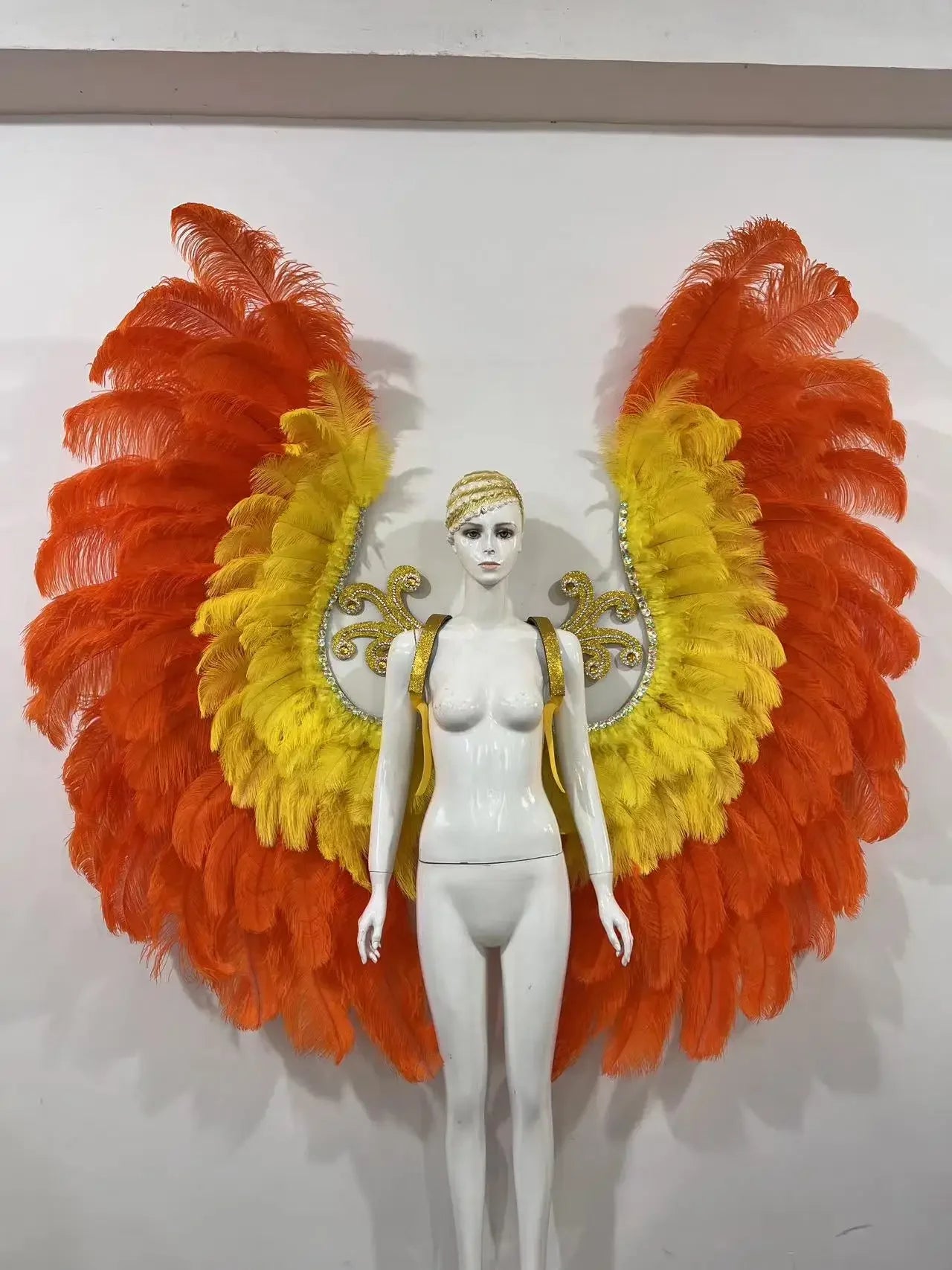 The Stardust Phoenix Wings – Deluxe Feathered Samba Backpiece & Stage Wings