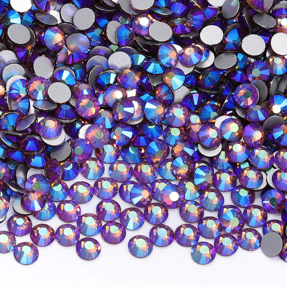 SS6-SS30 Top Quality Multi-color AB Non-Hotfix Flat-Back Glass Rhinestones