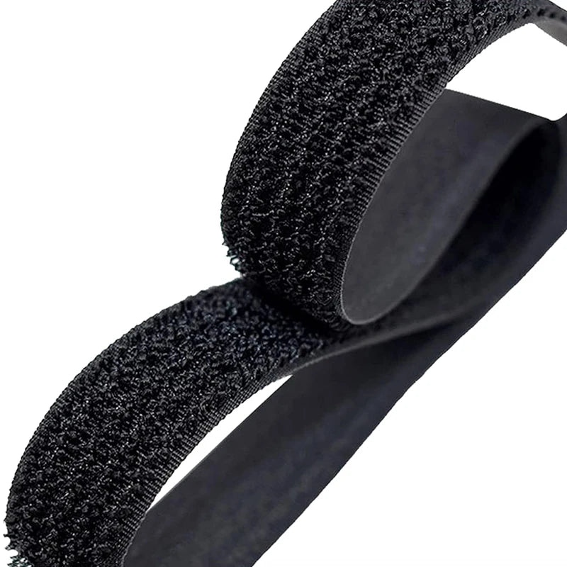 Reusable Cut-to-Length Cable Ties Adjustable Nylon Hook and Loop Straps with Buckles