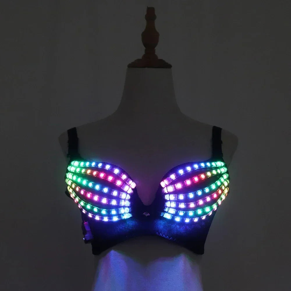 Full Color Pixel LED Luminous Bra & Stage Performance Costume Top