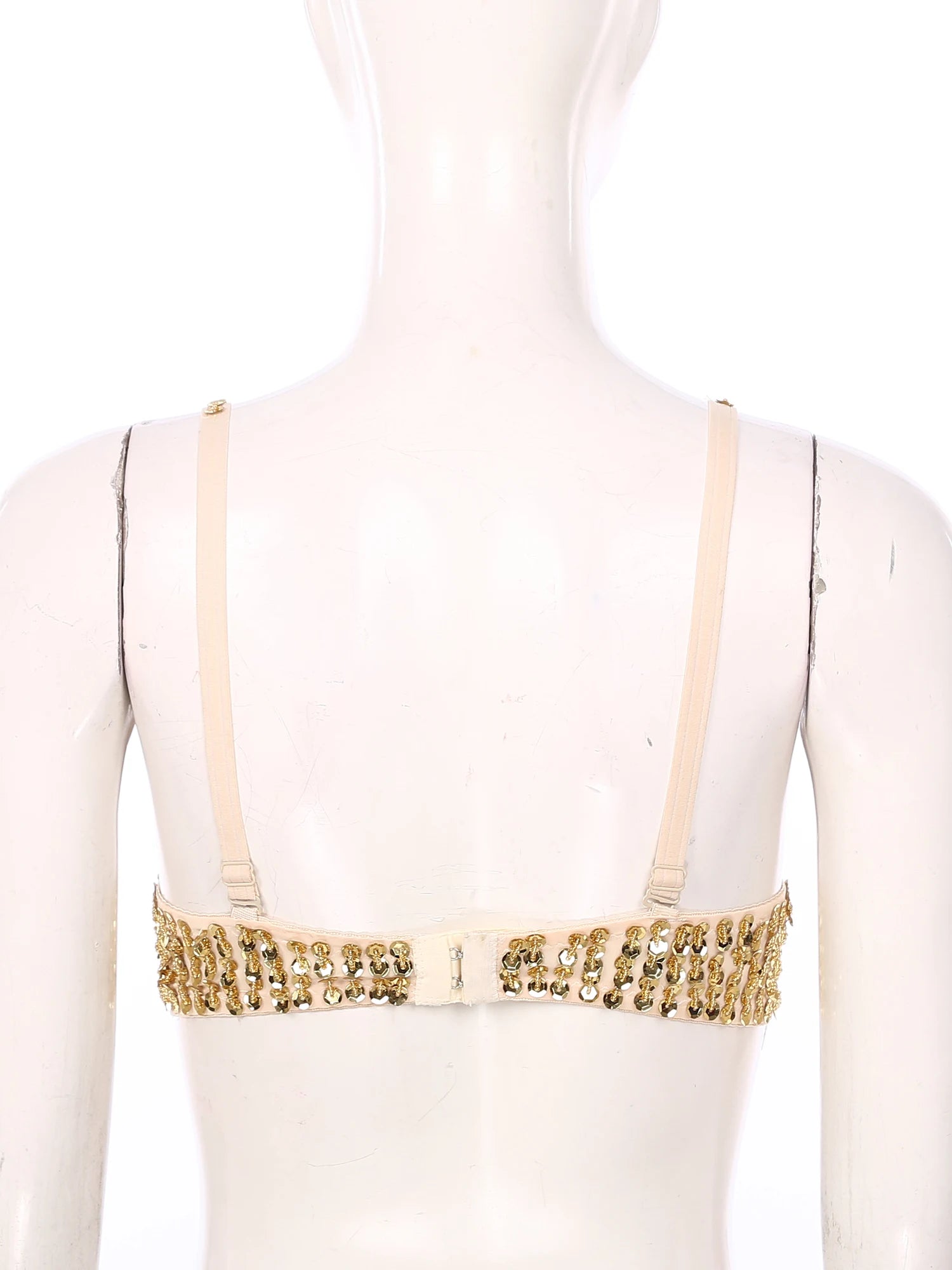 Sparkly Floral Beaded Sequin Belly Dance Bra & Tassel Performance Top
