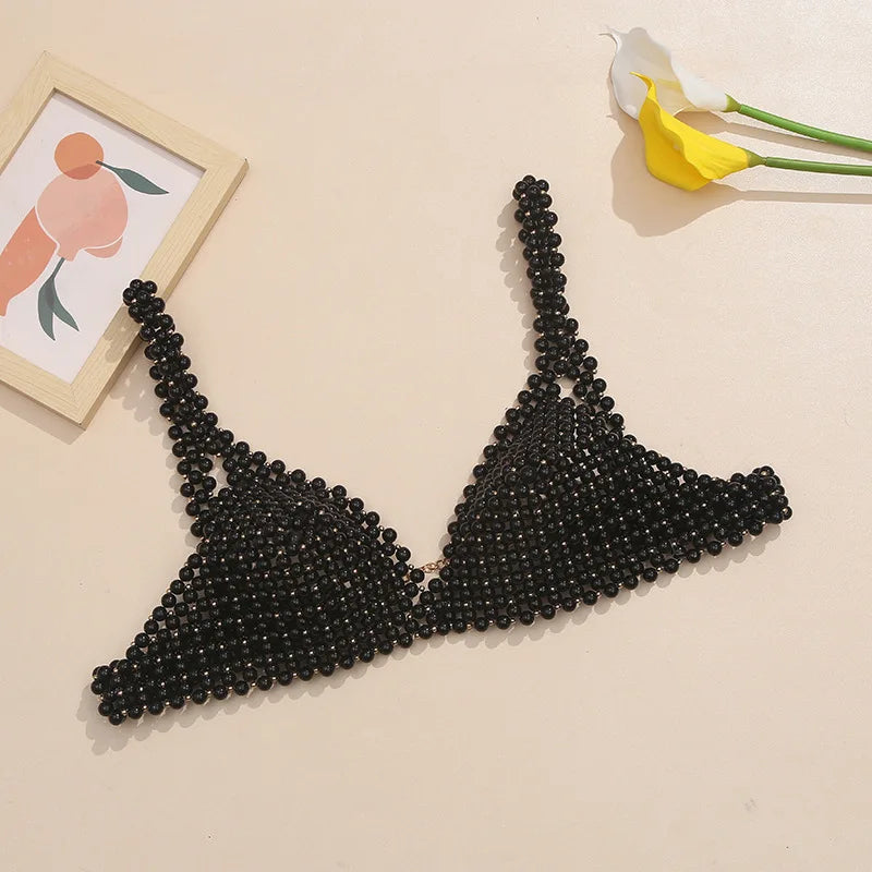 Handmade Pearl Bikini Bra Chain & Worn-Outside Body Jewelry