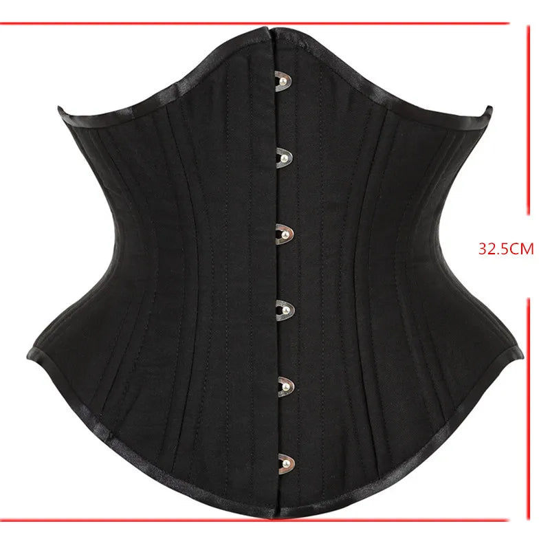 20 Steel Bone Cotton Underbust Corset Heavy Duty Waist Trainer Cincher
