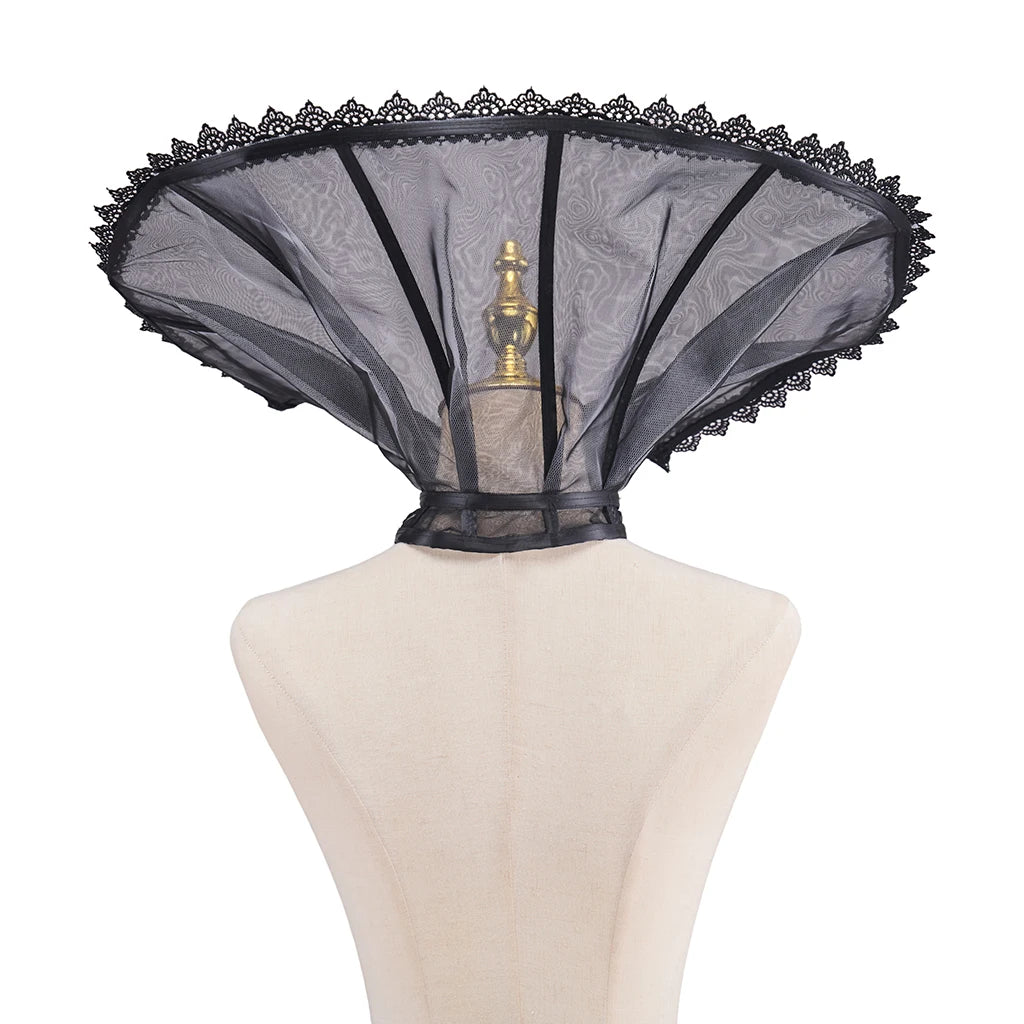 Tudor Elizabethan Standing Collar Gothic Renaissance Medici Ruffle Neck Capelet