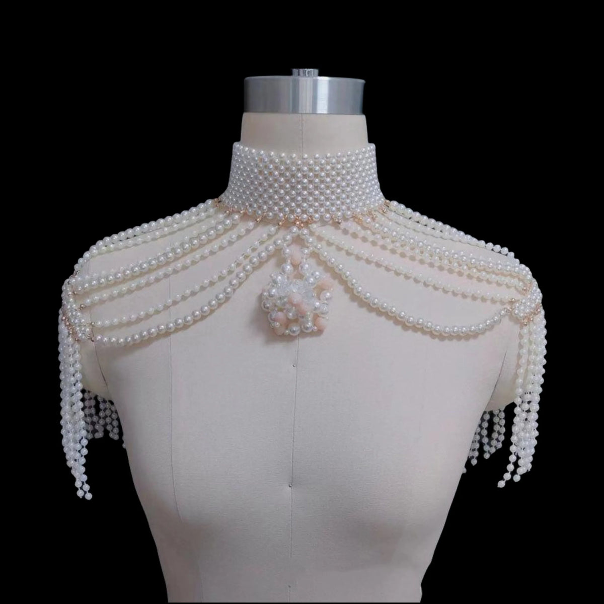 Pearl-Look Beaded Collar Shoulder Chain