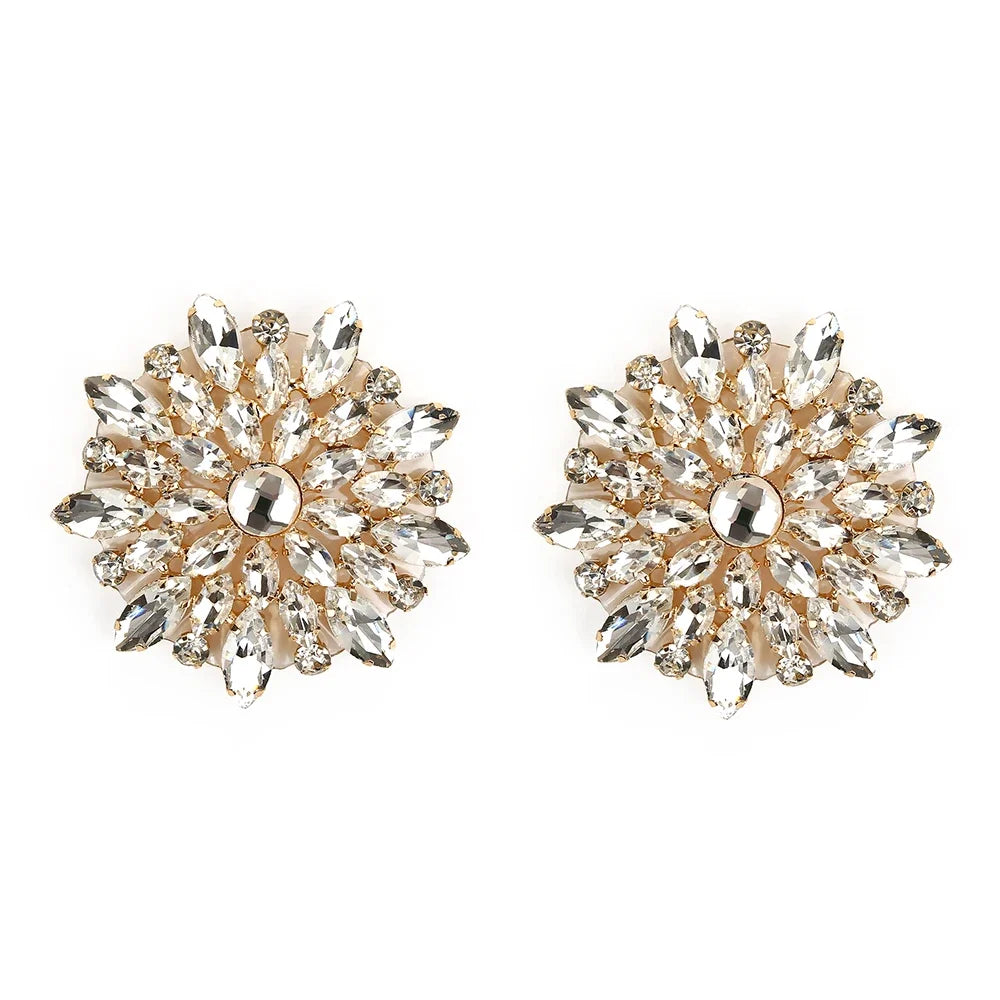 Sparkly Rhinestone Flower Burst Reusable Nipple Pasties Self-Adhesive Covers