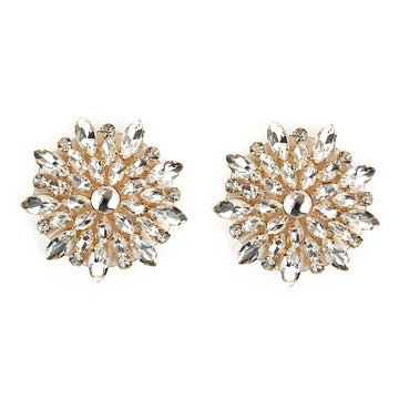 Sparkly Rhinestone Flower Burst Reusable Nipple Pasties Self-Adhesive Covers