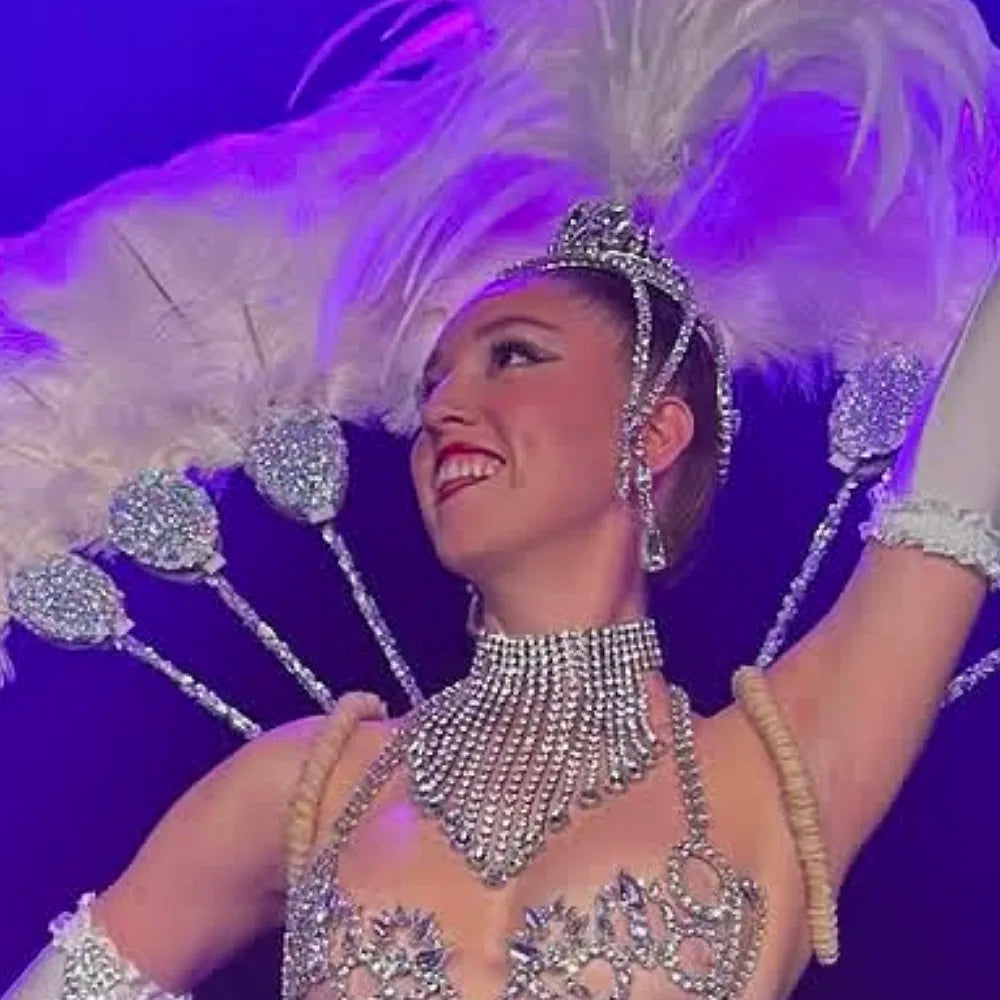 Oversized Crystal Rhinestone High Headpiece Drag Queen Showgirl Crown Accessory
