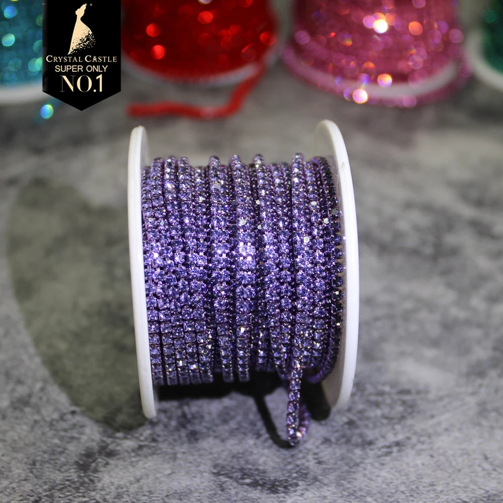 The Stardust Spectrum Stream – Premium Color-Matched Glass Crystal Rhinestone Cup Chain Trim