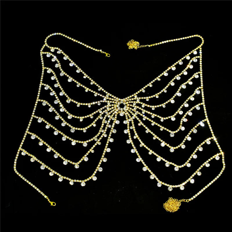 Multilayer Crystal Bra & Thong Body Jewelry