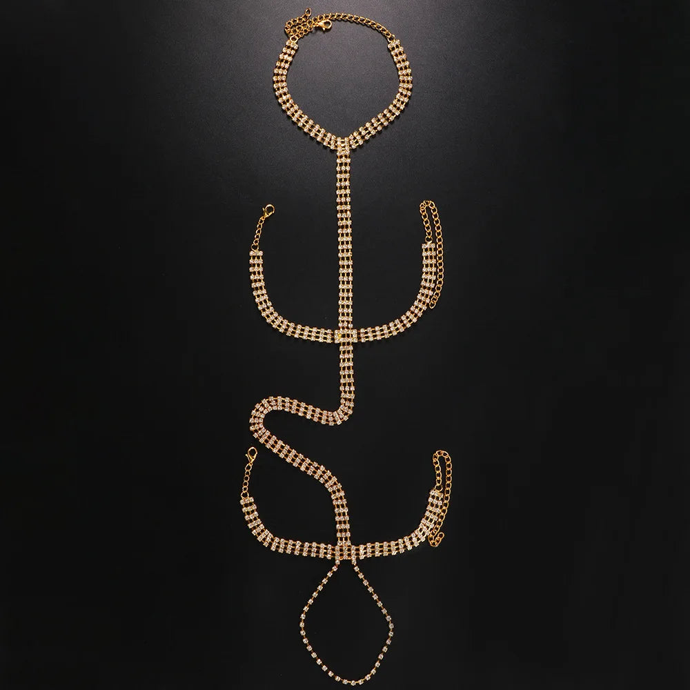 Rhinestone Hand Chain Bracelet