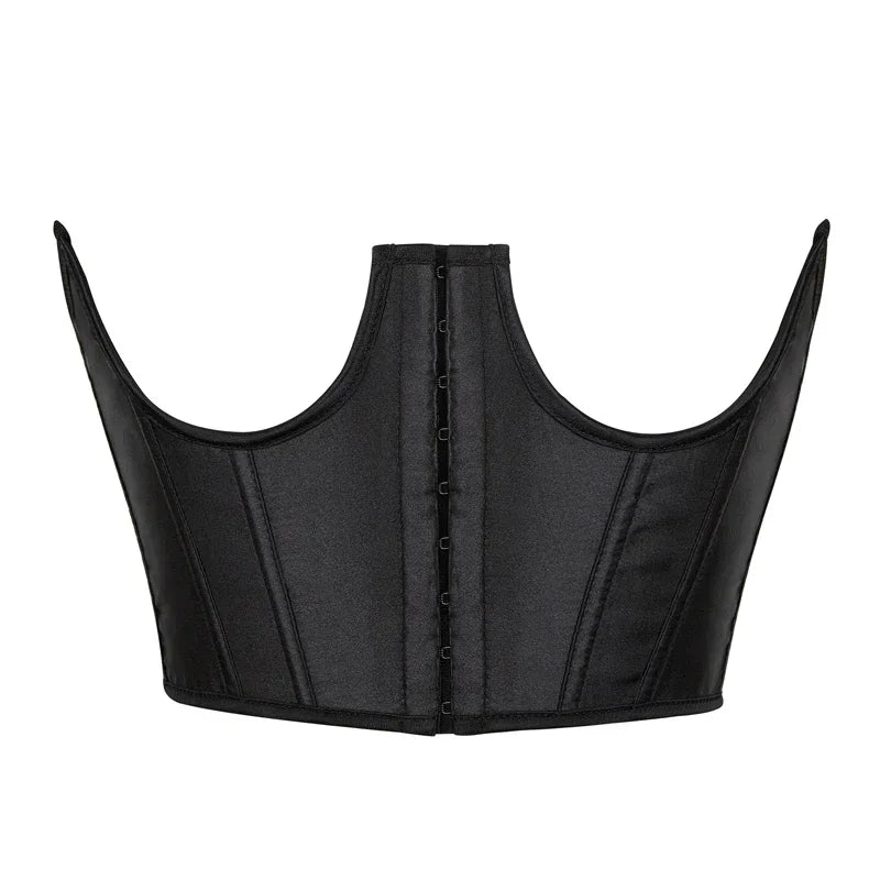Gothic Underbust Corset Top Strapped Curve Shaper Punk Slimming Waist Belt