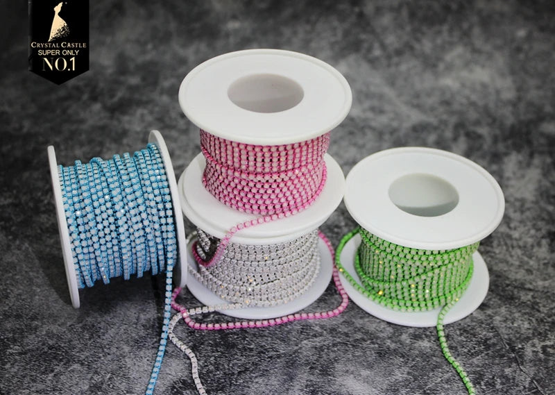 The Stardust Spectrum Stream – Premium Color-Matched Glass Crystal Rhinestone Cup Chain Trim