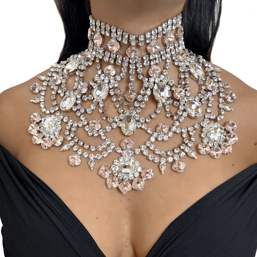 Pink Exaggerated Choker Necklace