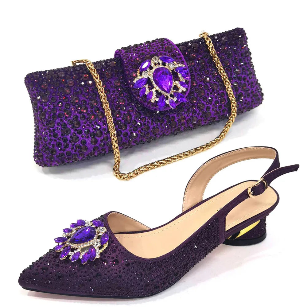 Elegant Champagne Shoes and Bag Set