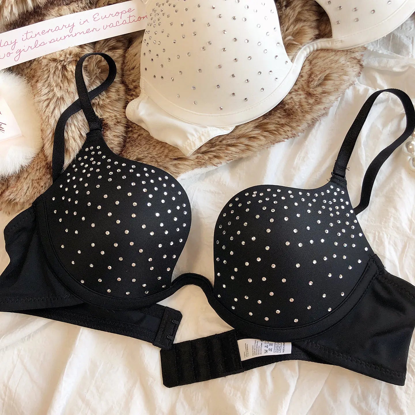 The Stardust Spotlight Plunge Bra – Luxe Rhinestone Showgirl Push-Up