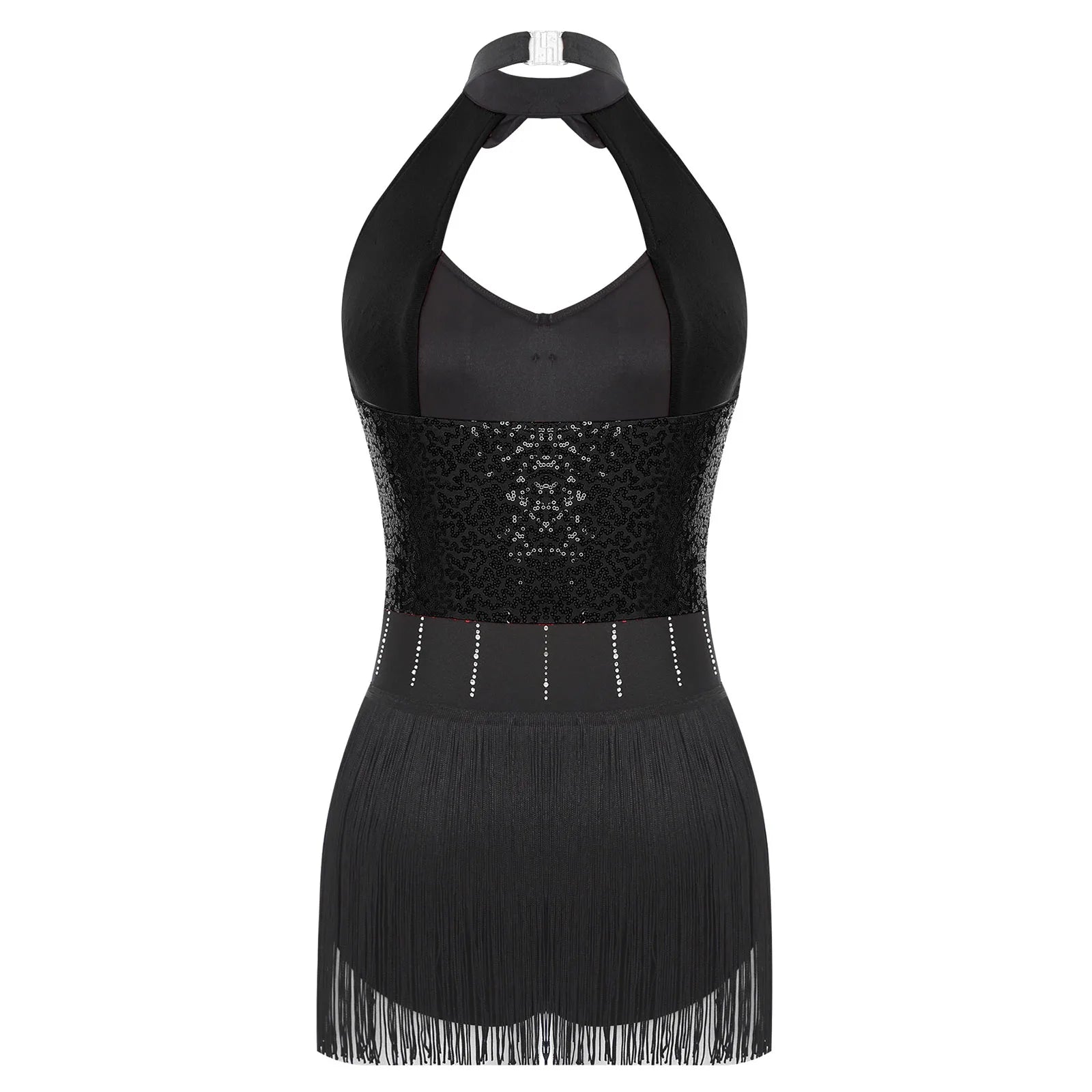 The Stardust Tuxedo Tassel Bodysuit – Luxury Sequins & Rhinestone Showgirl Leotard