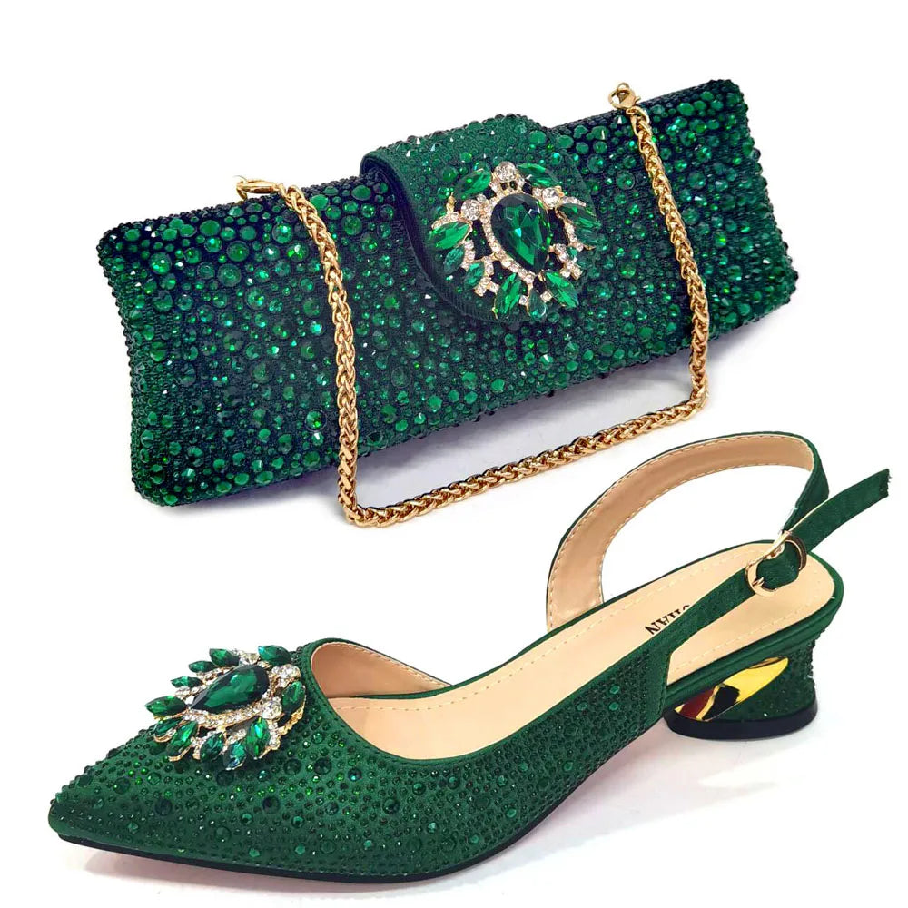 Elegant Champagne Shoes and Bag Set