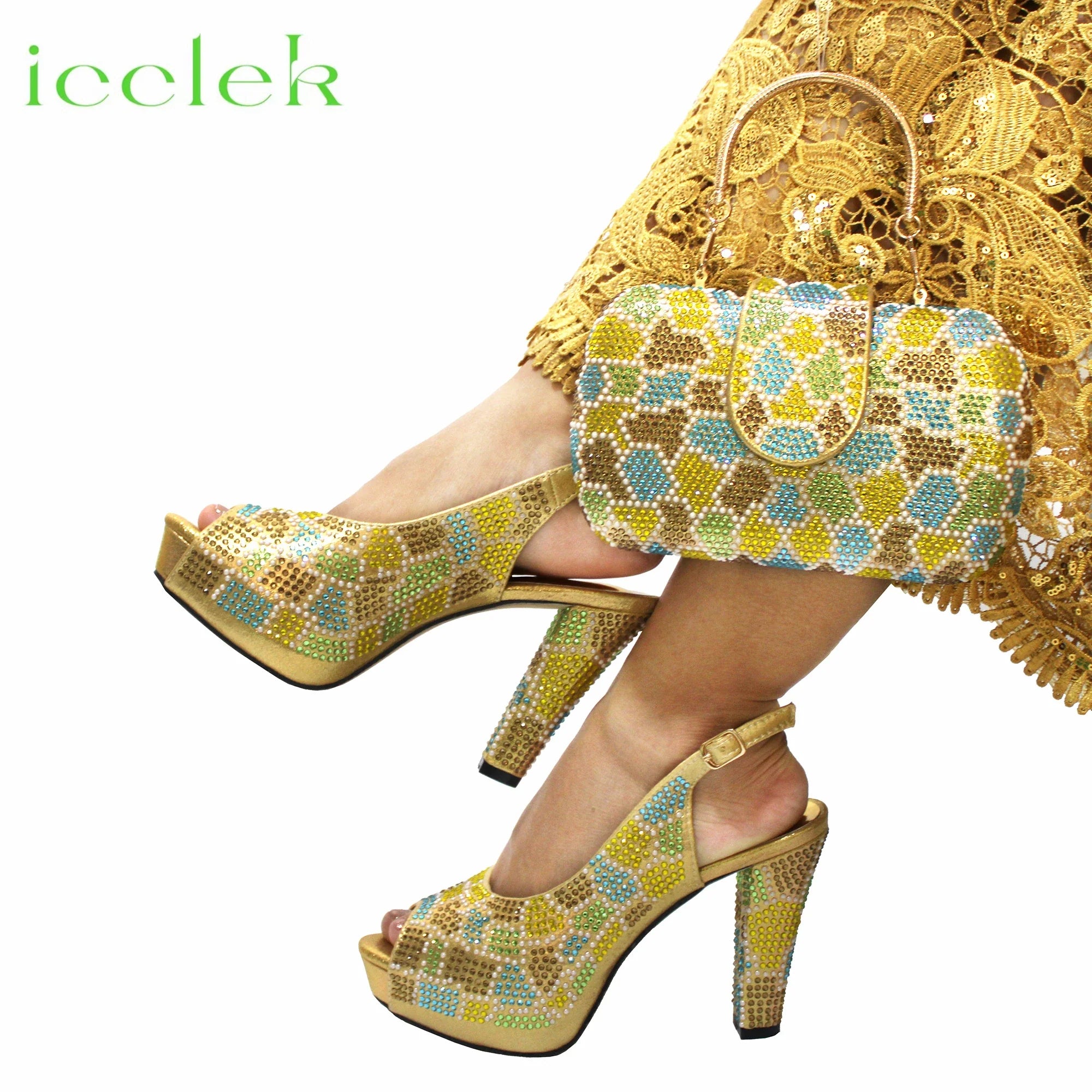 Peep Toe Shoes & Bag Set